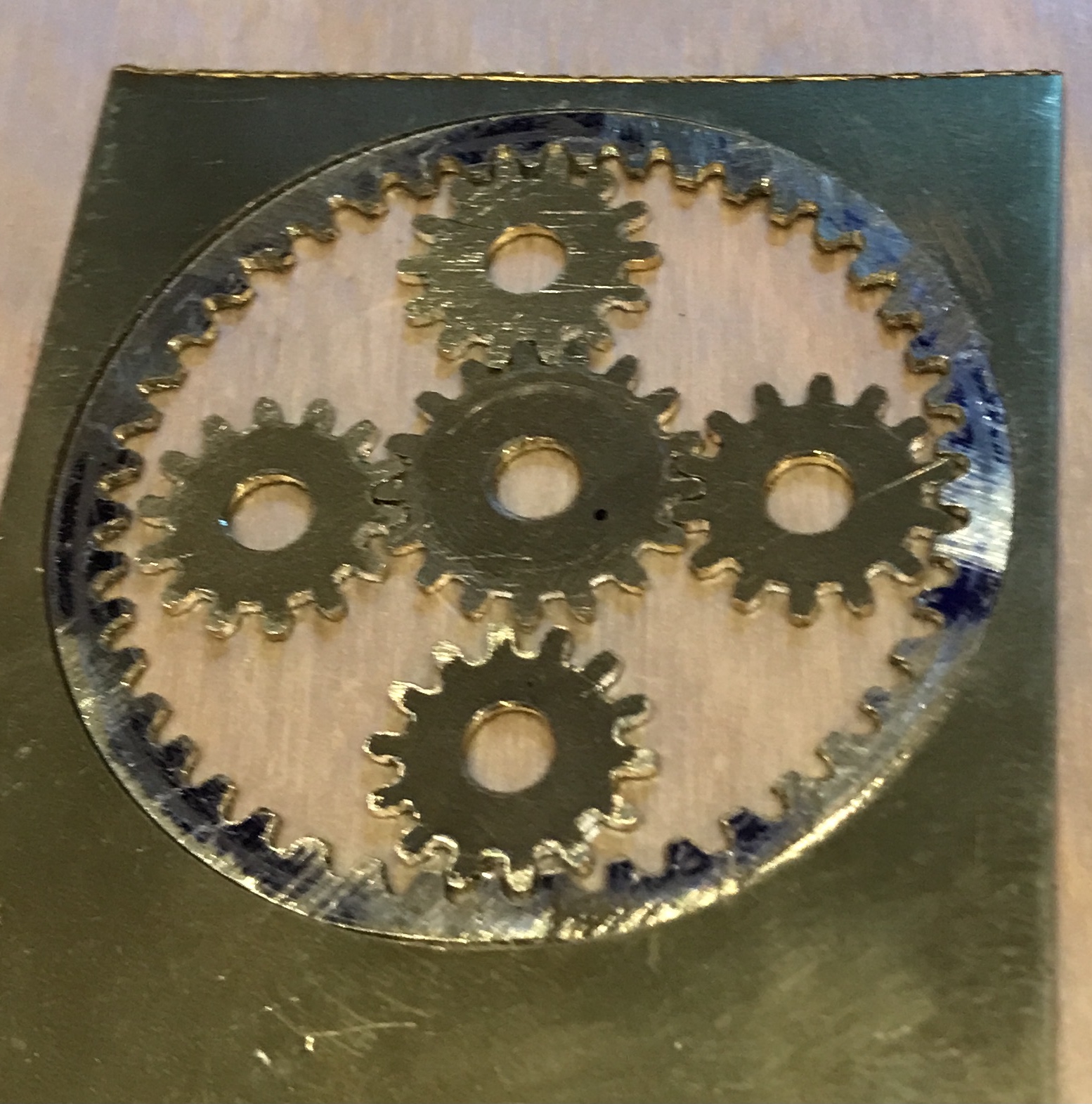 The gaps between the gears